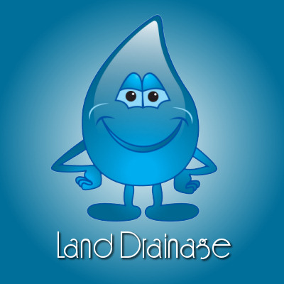 Logo - a cartoon style drop of water with a happy face arms and legs